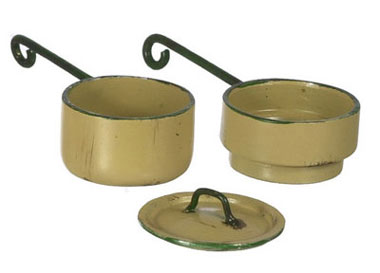 Dollhouse Miniature Medium Double Boiler, Gold